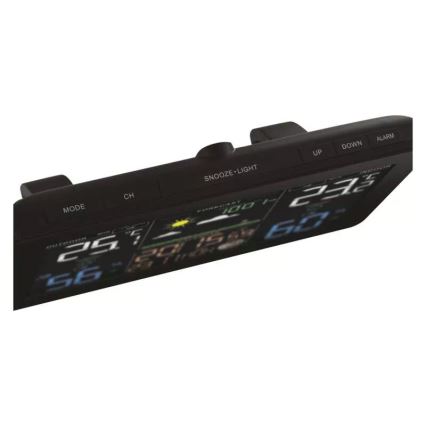 Estação meteorológica sem fios com alarme 5V/3xAAA + 2xAAA preto