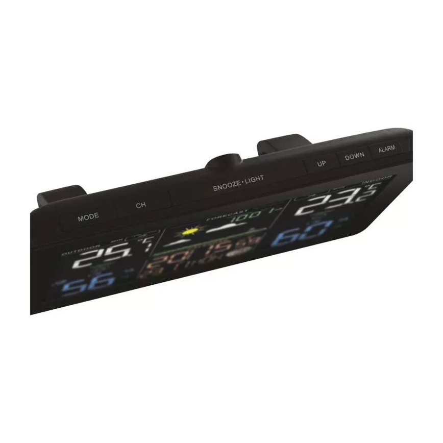Estação meteorológica sem fios com alarme 5V/3xAAA + 2xAAA preto
