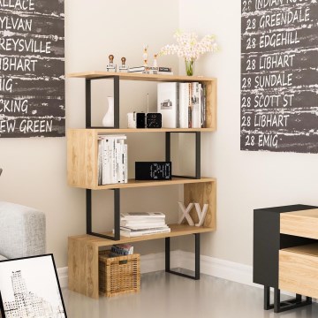 Estante ADRIANA 124x91,5 cm bege/preto