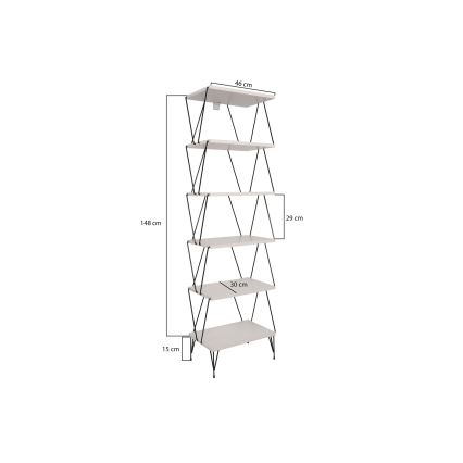 Estante BALABAN 165x48 cm branco/preto