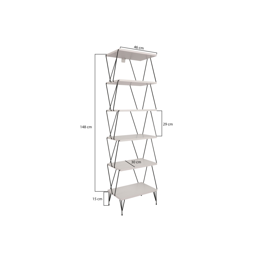 Estante BALABAN 165x48 cm branco/preto