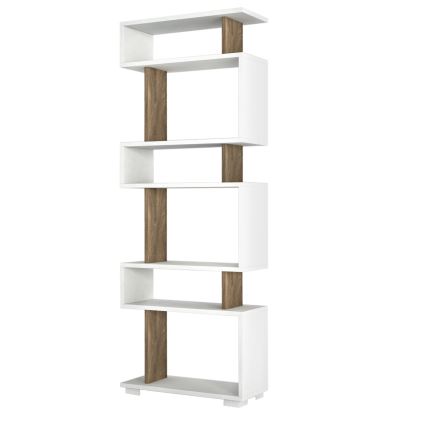 Estante BLOK 165x60 cm branca/castanha