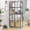 Estante CARLO 170x78 cm preto/castanho