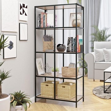 Estante CARLO 170x78 cm preto/castanho