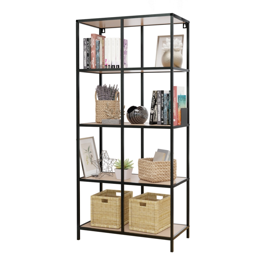 Estante CARLO 170x78 cm preto/castanho