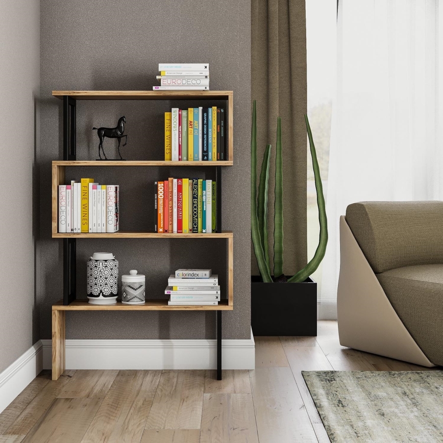 Estante CEYLAN 128x80 cm castanho/preto
