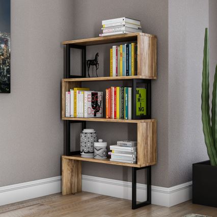 Estante CEYLAN 128x80 cm castanho/preto