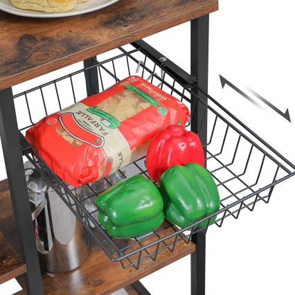 Estante de cozinha MARGE castanha/preta