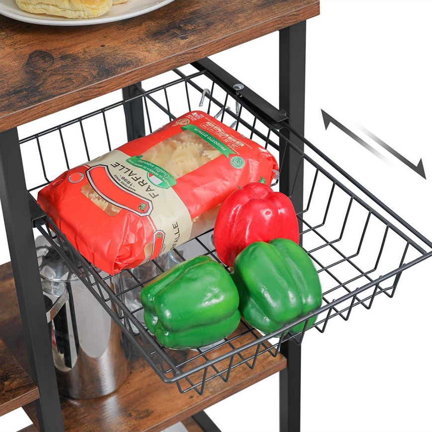 Estante de cozinha MARGE castanha/preta