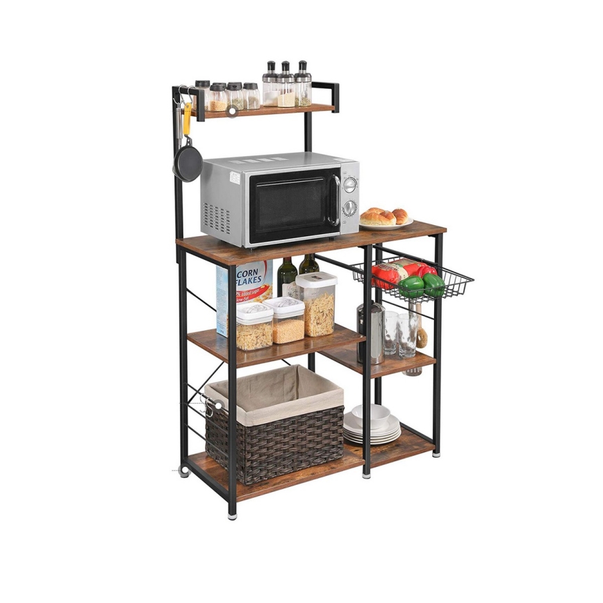 Estante de cozinha MARGE castanha/preta