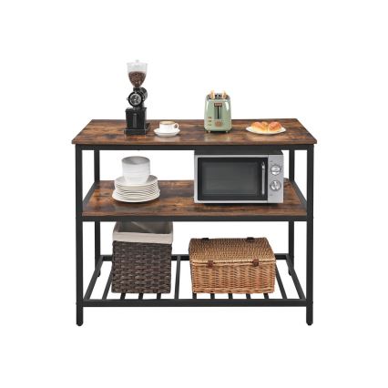 Estante de prateleiras para cozinha MARGE castanho/preto