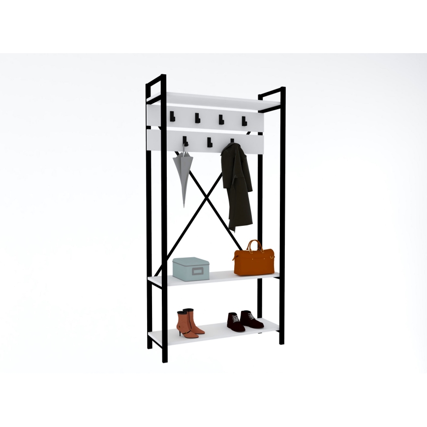 Estante do corredor ALFA 180x90 cm branco/preto
