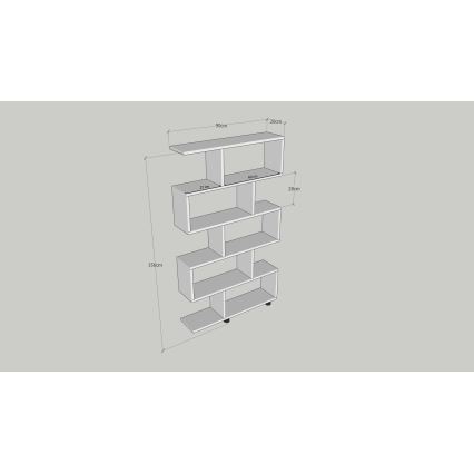 Estante ELIF 156x90 cm castanho