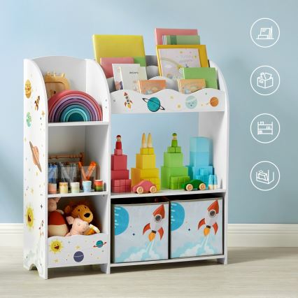 Estante infantil com caixas de tecido ANET branca