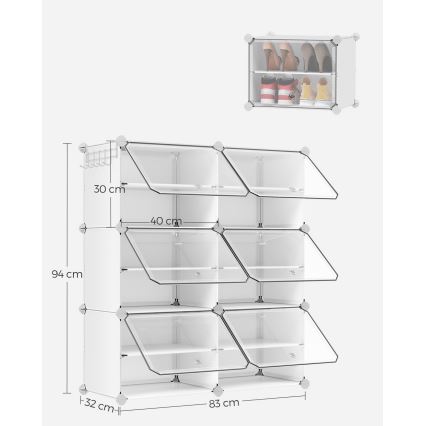 Estante modular com compartimentos BOXIFY branca