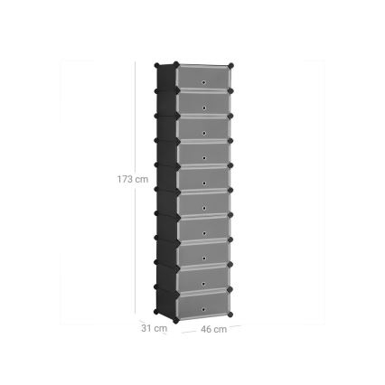 Estante modular com gavetas BOXIFY preta