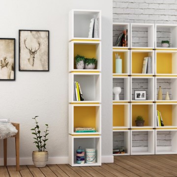 Estante MULTI 167x32 cm branco/amarelo