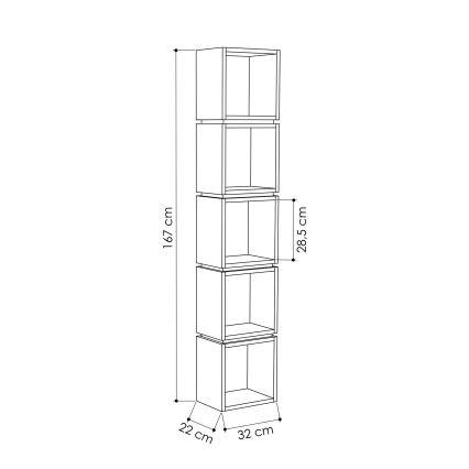 Estante MULTI 167x32 cm branco/amarelo