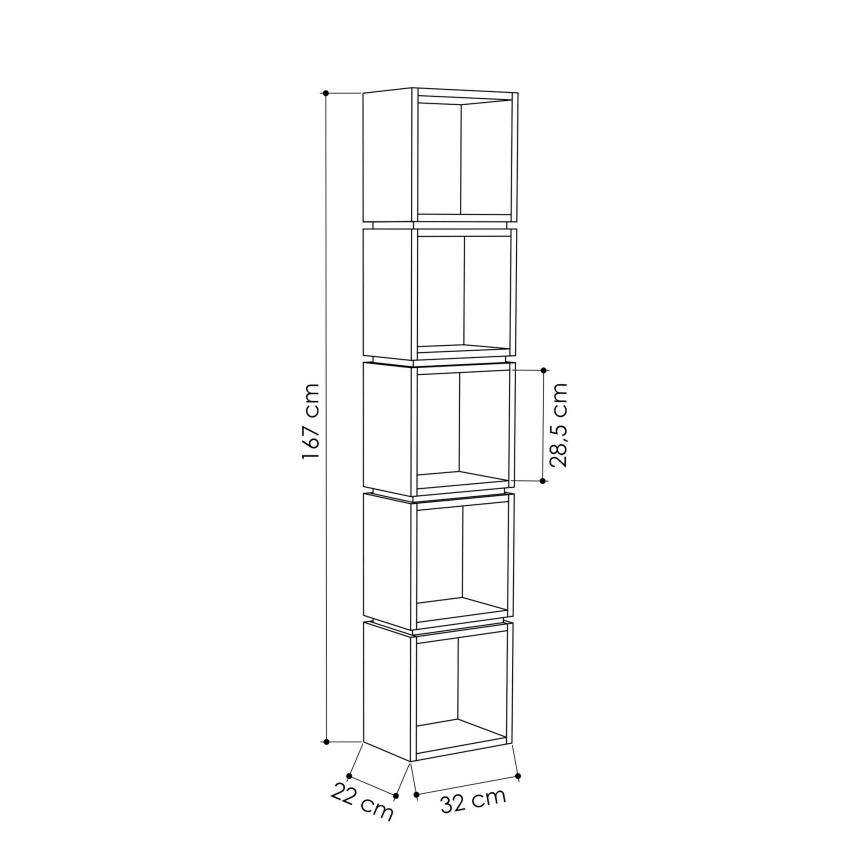 Estante MULTI 167x32 cm branco/amarelo