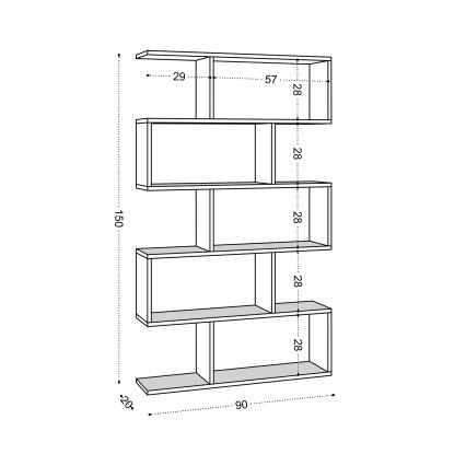 Estante NILUFER 156x90 cm castanho