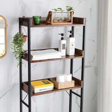 Estante para casa de banho RENARO castanha/preta