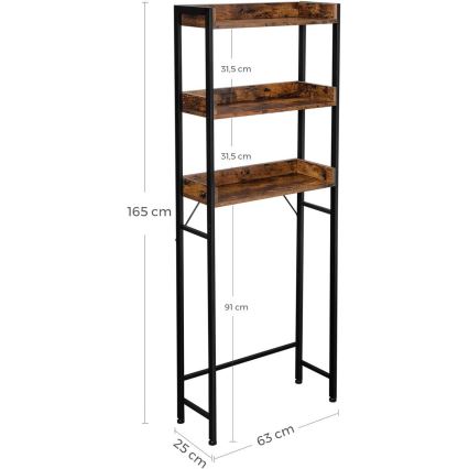 Estante para casa de banho RENARO castanha/preta