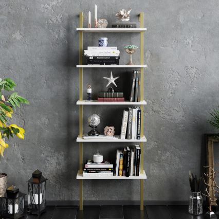 Estante PIANTE 174x60 cm ouro/branco
