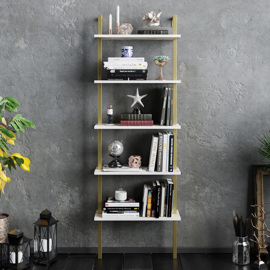 Estante PIANTE 174x60 cm ouro/branco