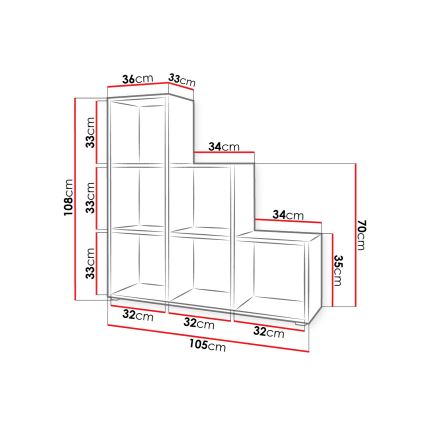 Estante TRIO 108x105 cm branco
