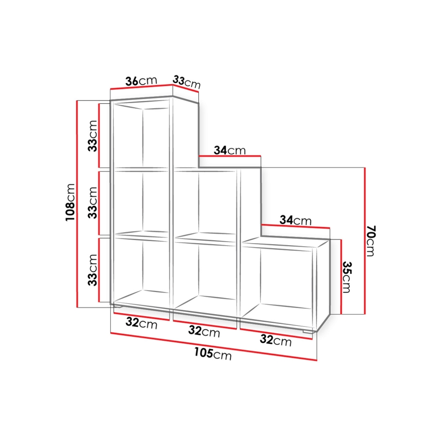 Estante TRIO 108x105 cm branco
