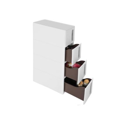 Estante universal com prateleiras para cozinha MARGE branca/castanha