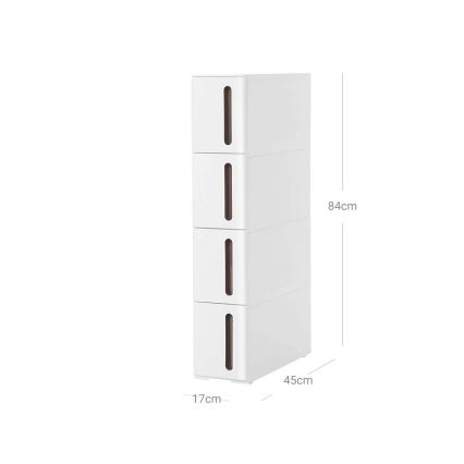 Estante universal com prateleiras para cozinha MARGE branca/castanha