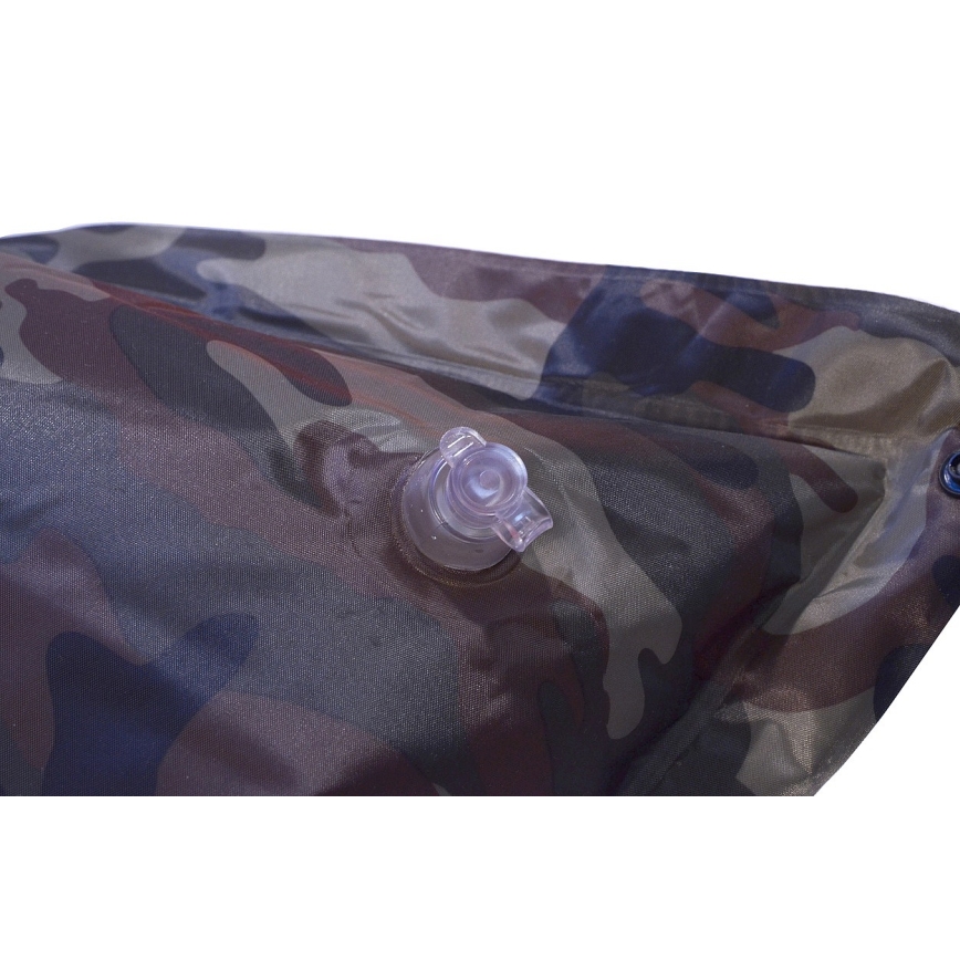 Esteira de campismo auto-insuflável com almofada camuflada