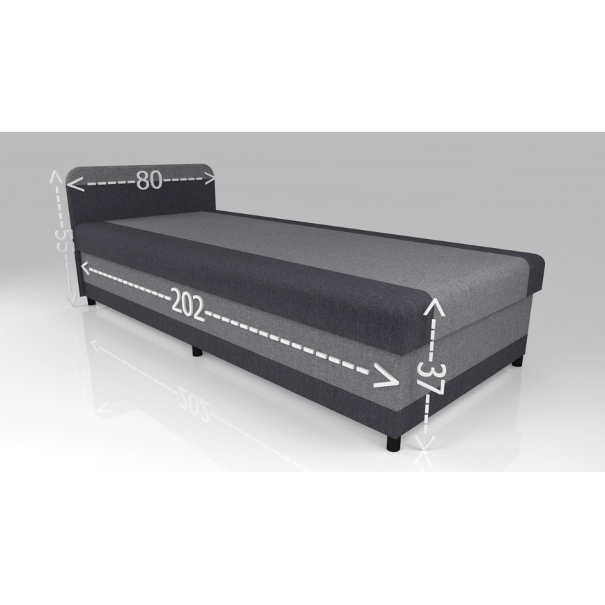 Sofá-cama estofado com espaço de arrumação TALI 80x202 castanho/bege