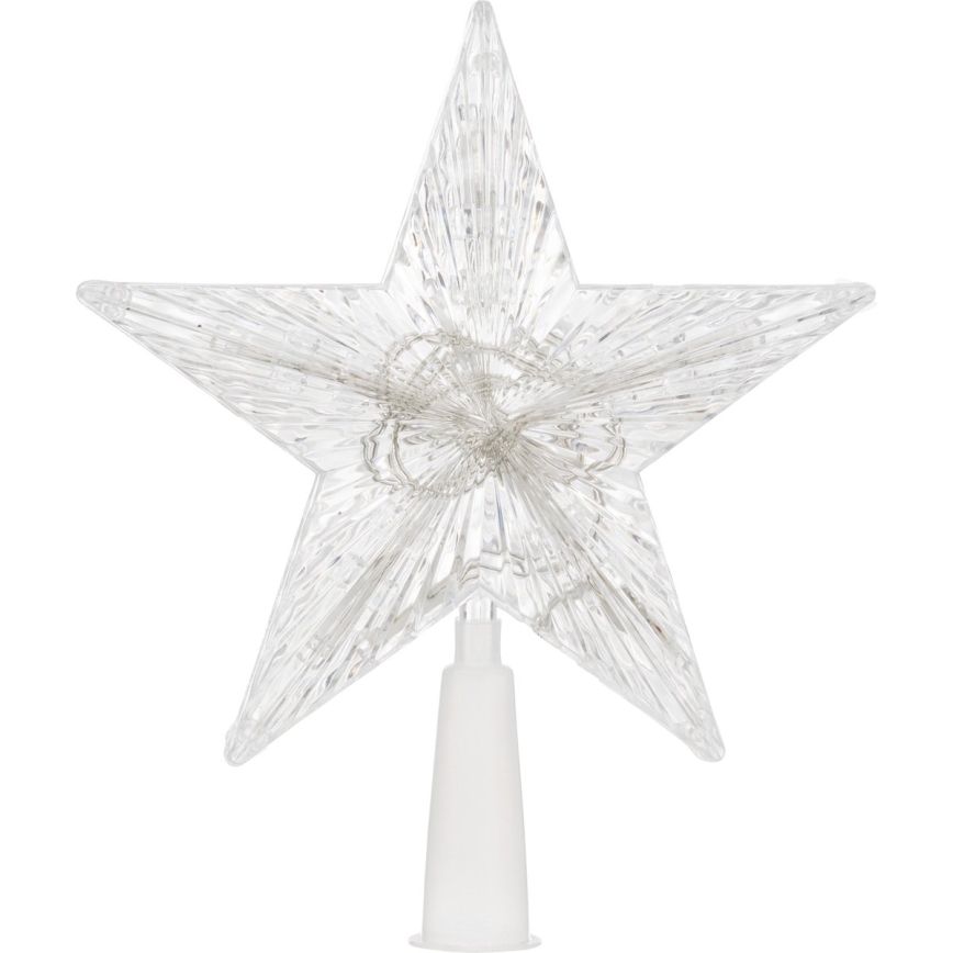 Estrela de Natal RGB LED para a árvore 10xLED/2xAA 15cm