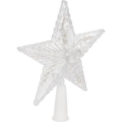 Estrela de Natal RGB LED para a árvore 10xLED/2xAA 15cm