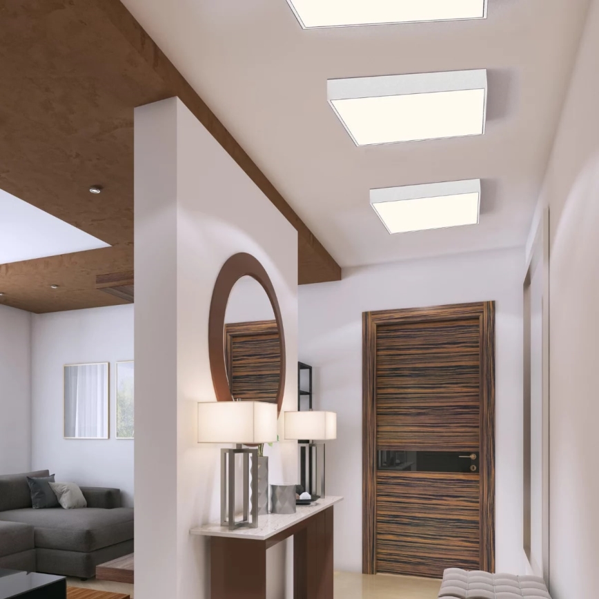 Estrutura metálica para instalar um painel LED 595x595 mm