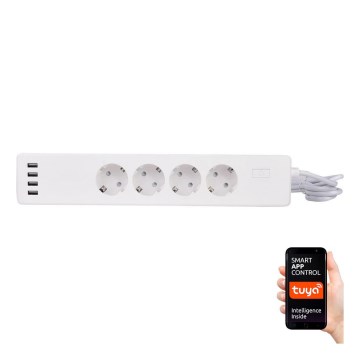 Extensão com interruptor 1,8 m + 4xUSB/Wi-Fi Tuya SCHUKO