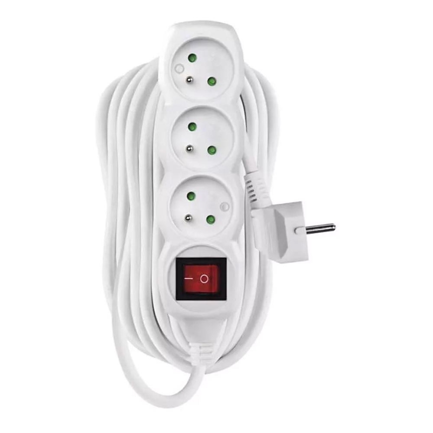 Extensão com interruptor 3P 10m branca