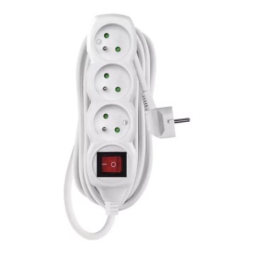 Extensão com interruptor 3P 7m branca