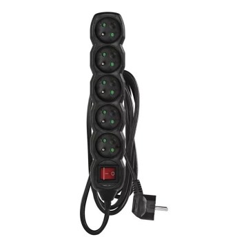 Extensão com interruptor 5Z 3m preta