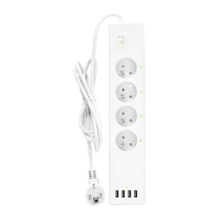 Extensão com interruptor SMART 1,8 m 4Z + 4xUSB Wi-Fi Tuya