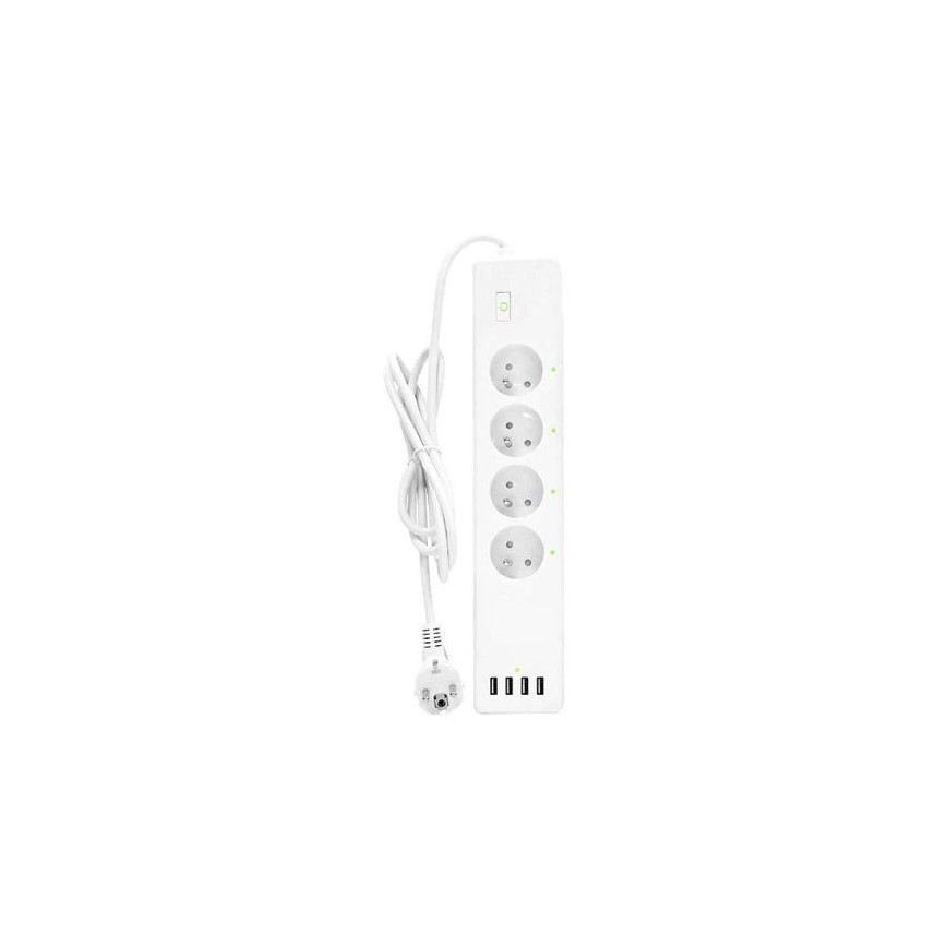 Extensão com interruptor SMART 1,8 m 4Z + 4xUSB Wi-Fi Tuya