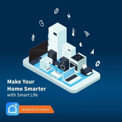 Extensão com interruptor SMART 1,8 m 4Z + 4xUSB Wi-Fi Tuya