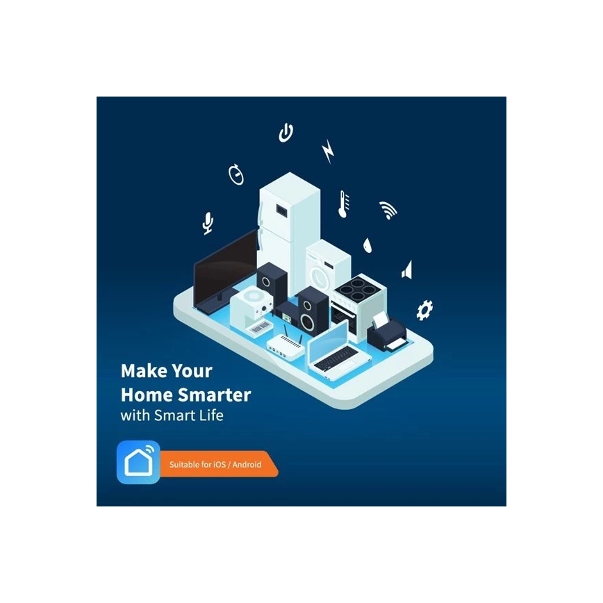 Extensão com interruptor SMART 1,8 m 4Z + 4xUSB Wi-Fi Tuya
