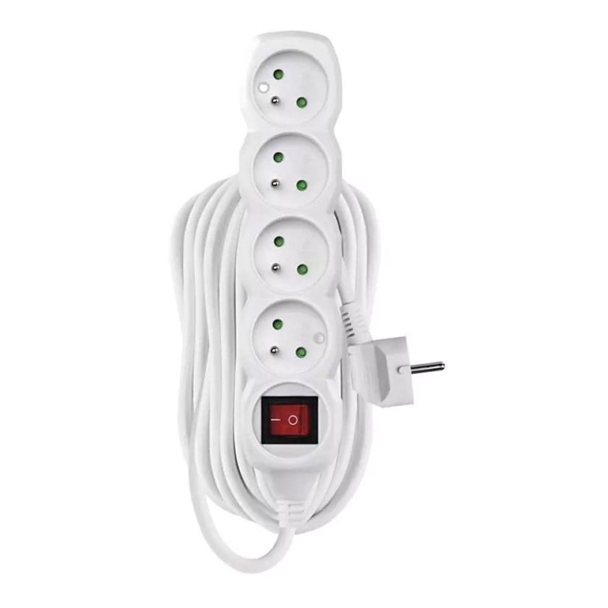 Extensão com um interruptor 4Z 10m branco