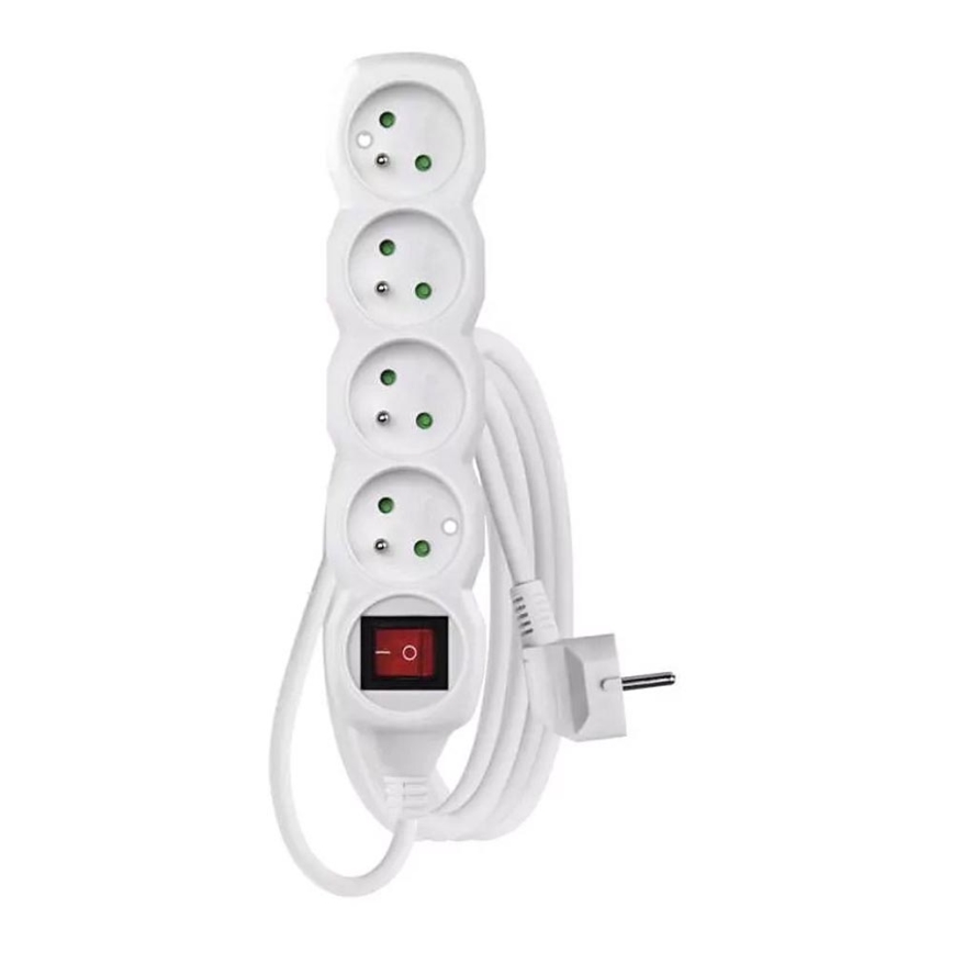 Extensão com um interruptor 4Z 3m branco