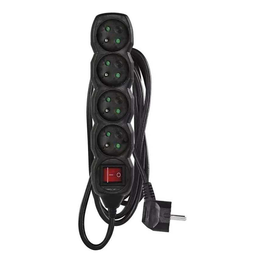 Extensão com um interruptor 4Z 3m preto