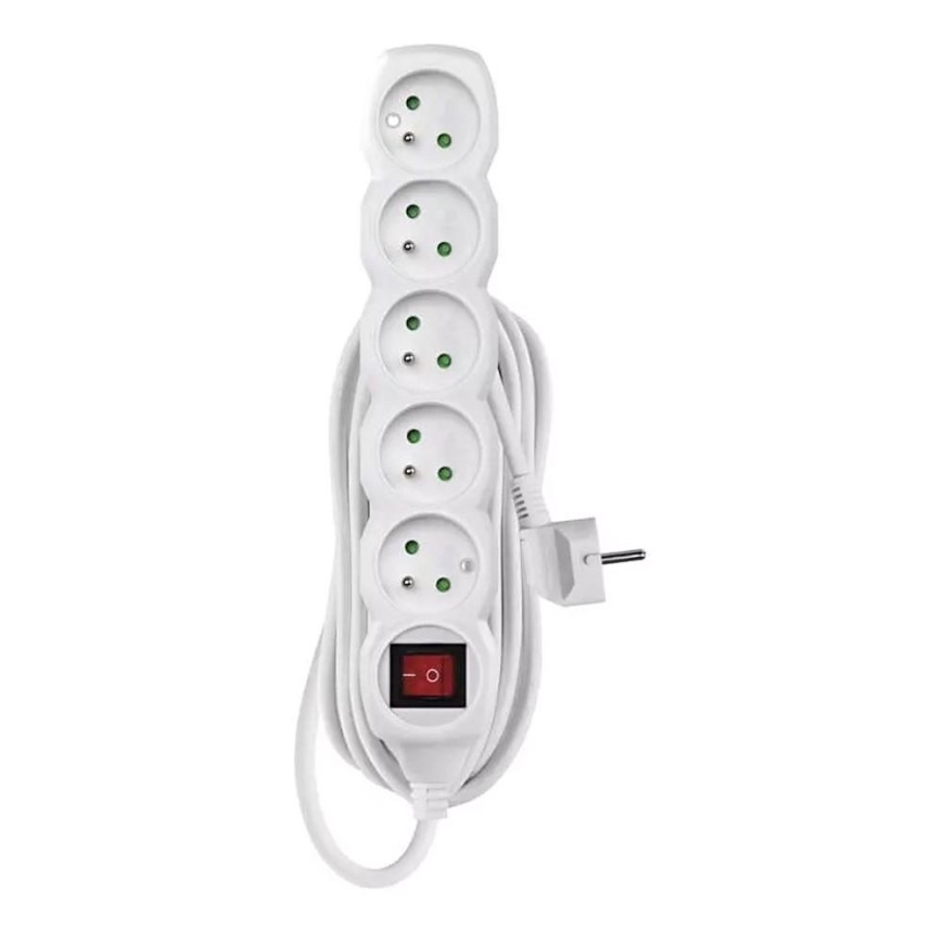 Extensão com um interruptor 5Z 5m branco