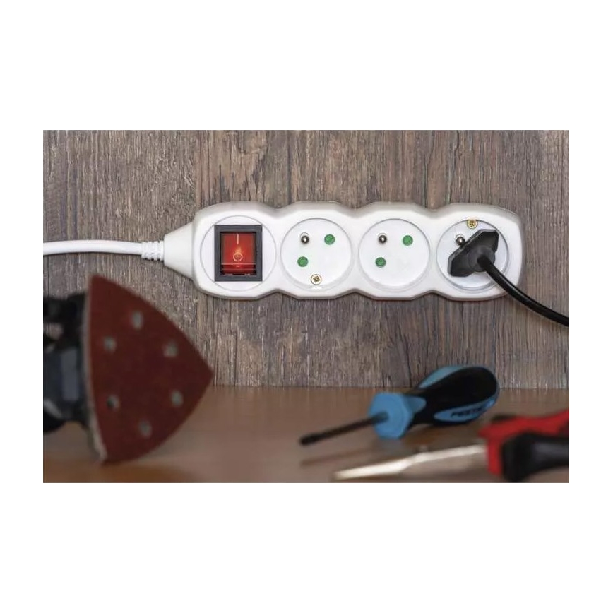 Extensão com um interruptor 5Z 5m branco